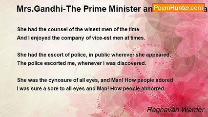 Raghavan Warrier - Mrs.Gandhi-The Prime Minister and Me -  the tramp
