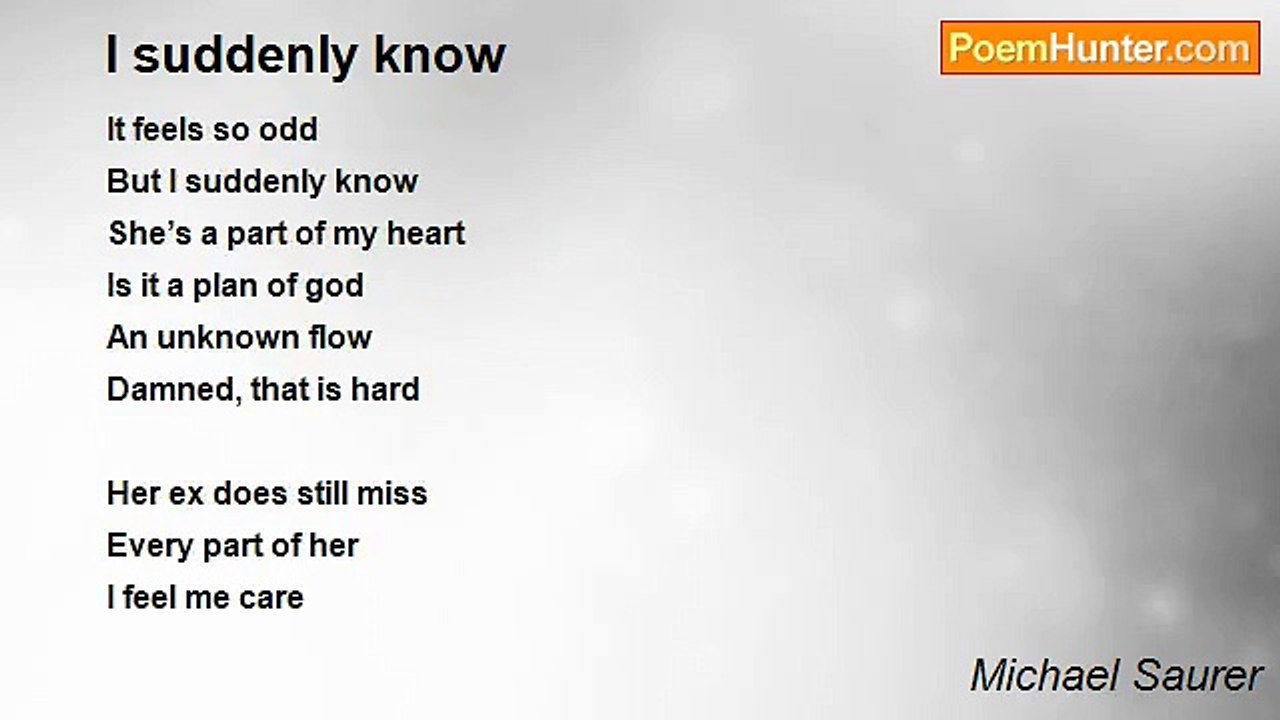 Michael Saurer - I suddenly know