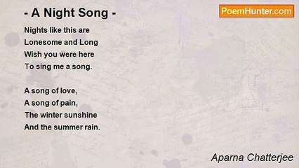Aparna Chatterjee - - A Night Song -