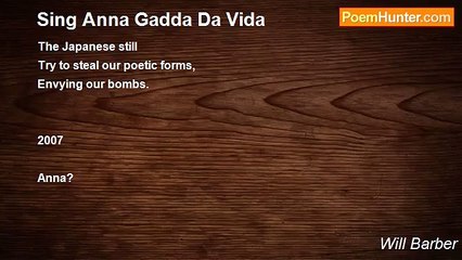 Will Barber - Sing Anna Gadda Da Vida