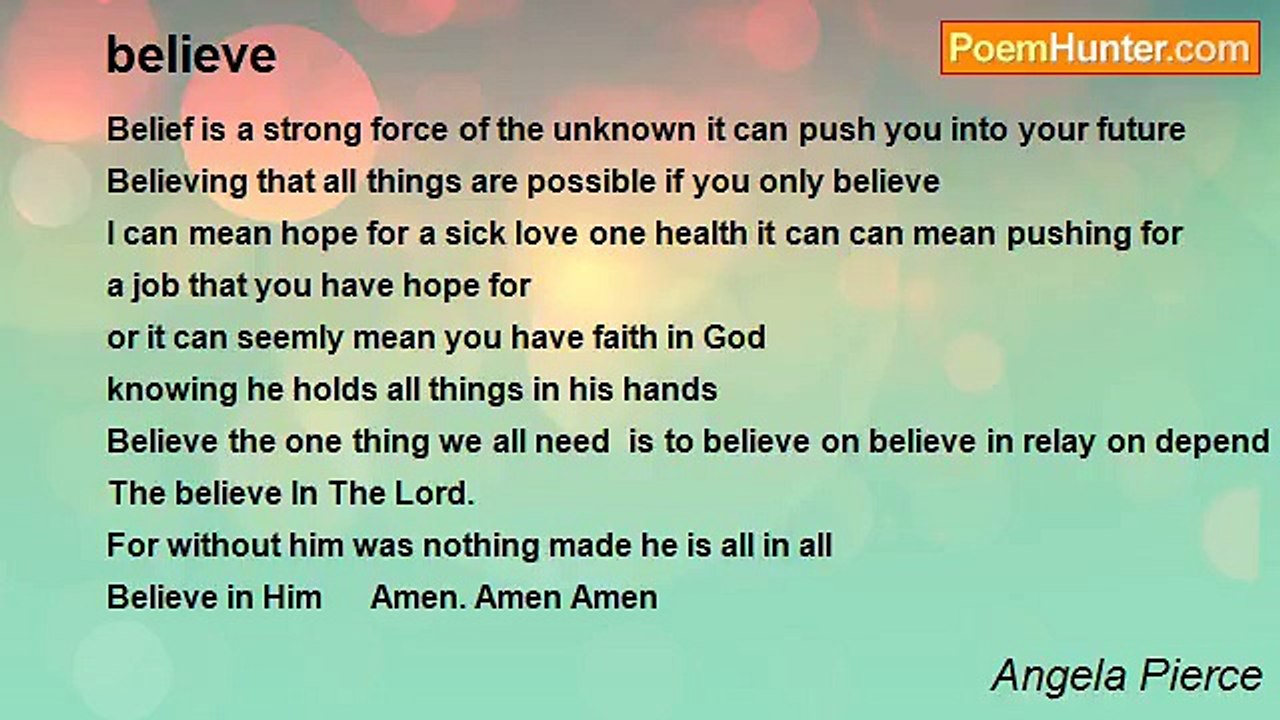 Angela Pierce - believe
