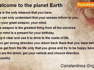 Constantinos Grigoriadis - Welcome to the planet Earth