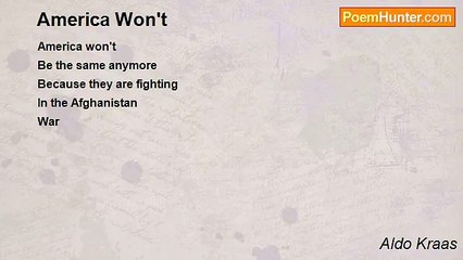 Aldo Kraas - America Won't