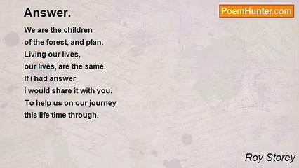 Roy Storey - Answer.