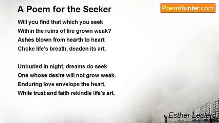 Esther Leclerc - A Poem for the Seeker