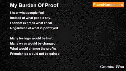 Cecelia Weir - My Burden Of Proof