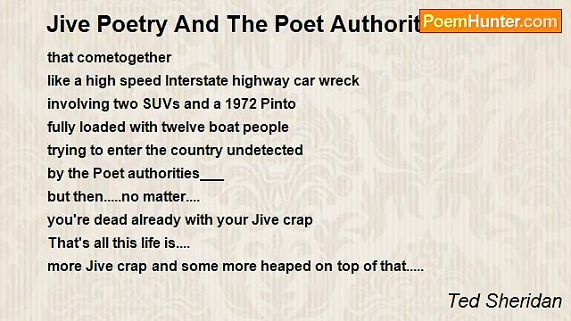 Ted Sheridan - Jive Poetry And The Poet Authorities