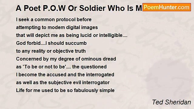 Ted Sheridan - A Poet P.O.W Or Soldier Who Is M.I.A.