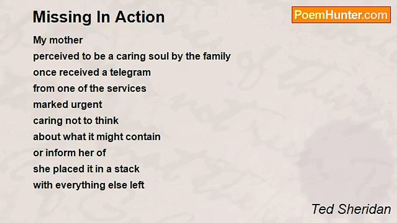 Ted Sheridan - Missing In Action