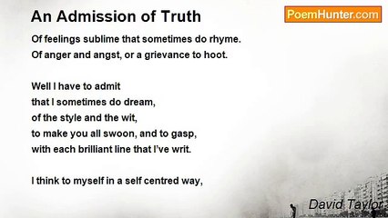 David Taylor - An Admission of Truth