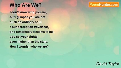 David Taylor - Who Are We?