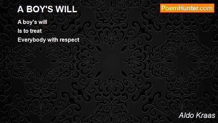 Aldo Kraas - A BOY'S WILL