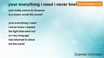 Scarred Unknown - your everything i need i never knew i wanted