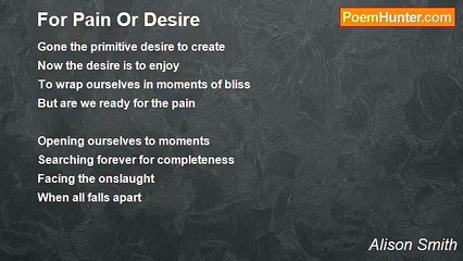 Alison Smith - For Pain Or Desire