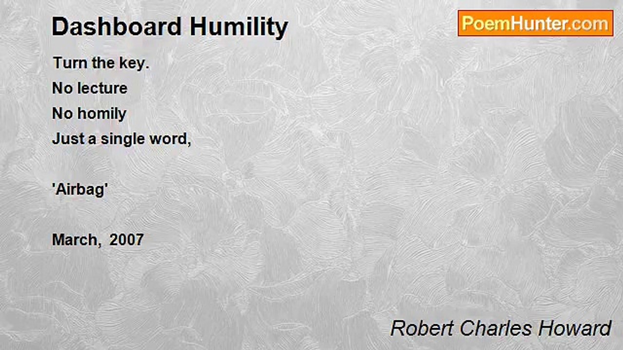 Robert Charles Howard - Dashboard Humility