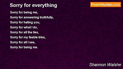 Shannon Walshe - Sorry for everything