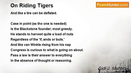 Sidi J. Mahtrow - On Riding Tigers