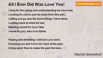 Rachel Beresford - All I Ever Did Was Love You!