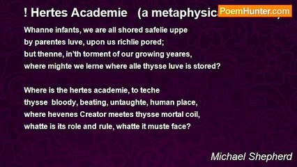 Michael Shepherd - ! Hertes Academie   (a metaphysical exercise)