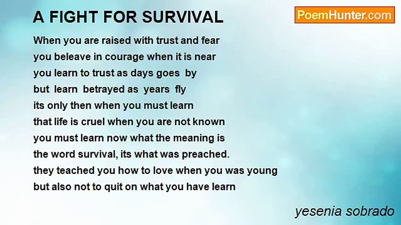 yesenia sobrado - A FIGHT FOR SURVIVAL