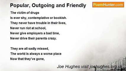 Joe Hughes visit joehughes.org.uk - Popular, Outgoing and Friendly