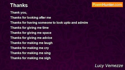 Lucy Vernezze - Thanks