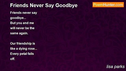 lisa parks - Friends Never Say Goodbye
