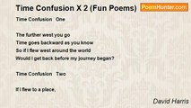 David Harris - Time Confusion X 2 (Fun Poems)