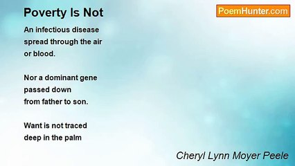 Cheryl Lynn Moyer Peele - Poverty Is Not