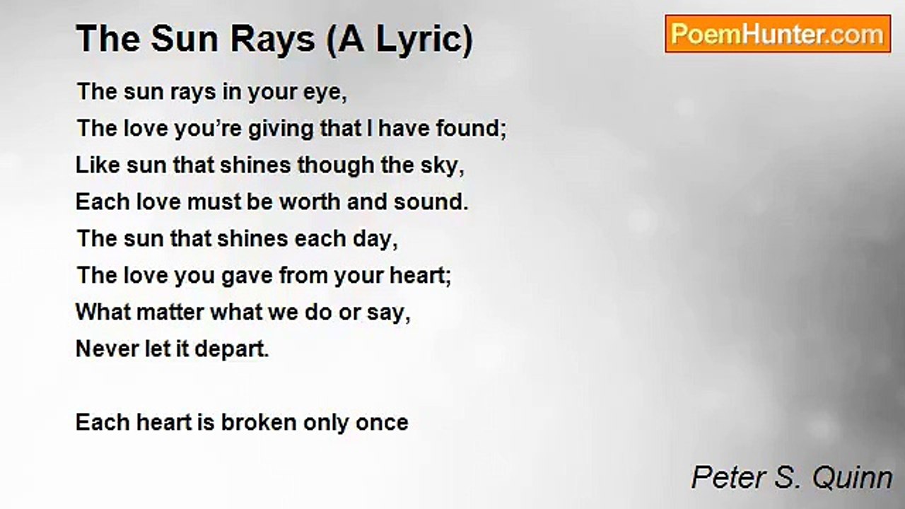 Peter S. Quinn - The Sun Rays (A Lyric)