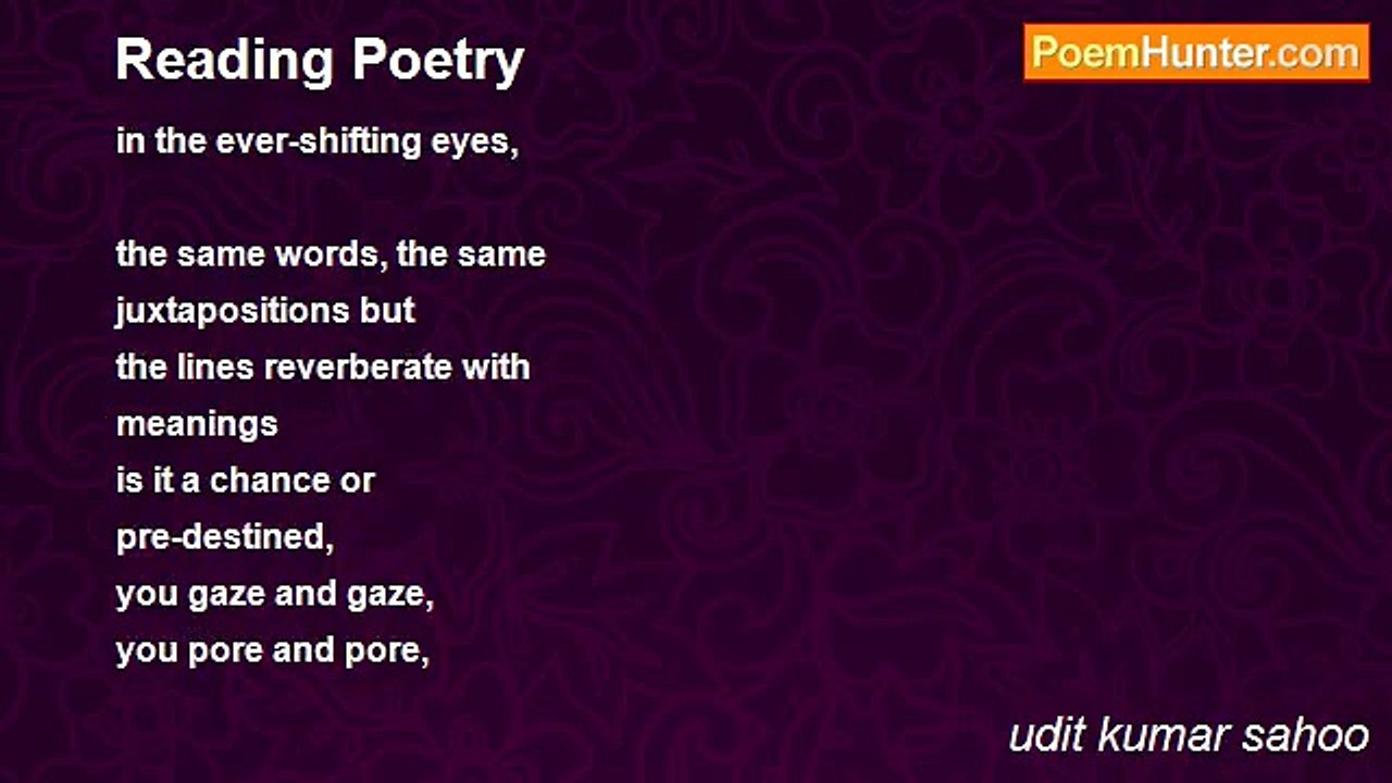 udit kumar sahoo - Reading Poetry
