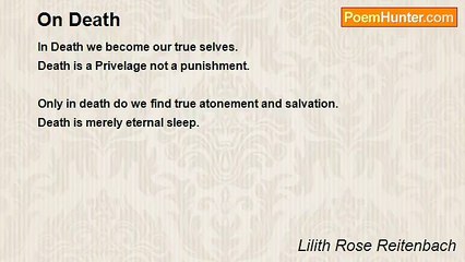 Lilith Rose Reitenbach - On Death