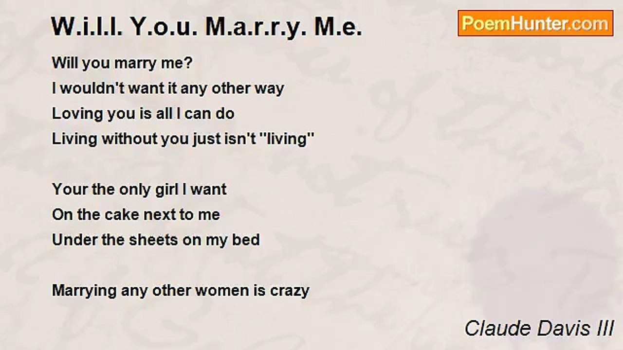 Claude Davis III - W.i.l.l. Y.o.u. M.a.r.r.y. M.e.