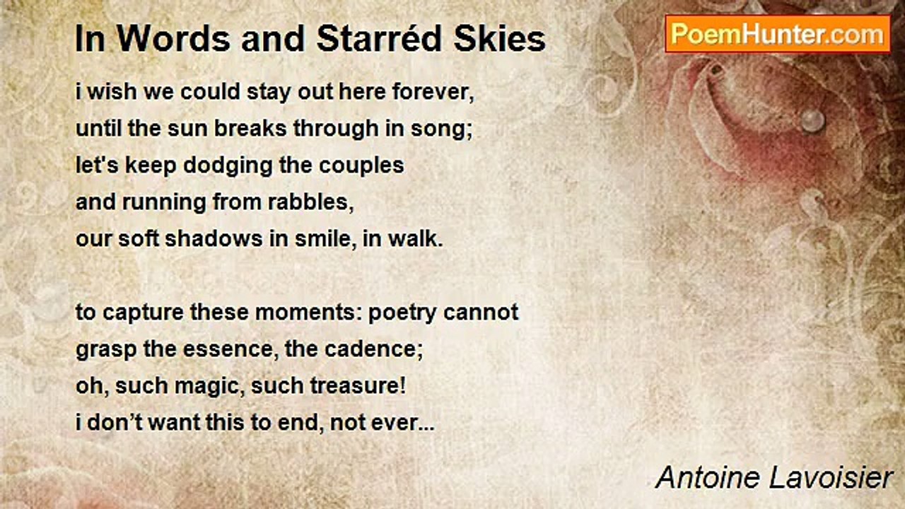 Antoine Lavoisier - In Words and Starréd Skies