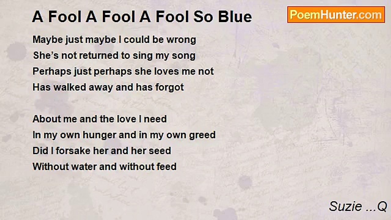 Suzie ...Q - A Fool A Fool A Fool So Blue
