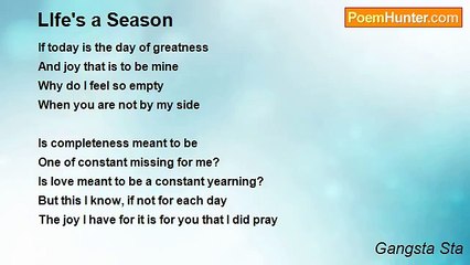 Gangsta Sta - LIfe's a Season