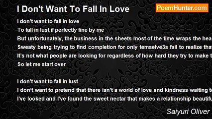 Saiyuri Oliver - I Don't Want To Fall In Love