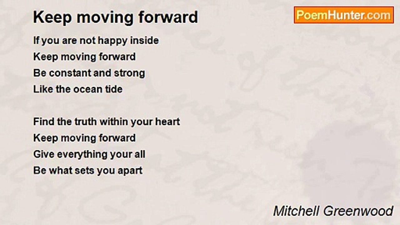 Mitchell Greenwood - Keep moving forward