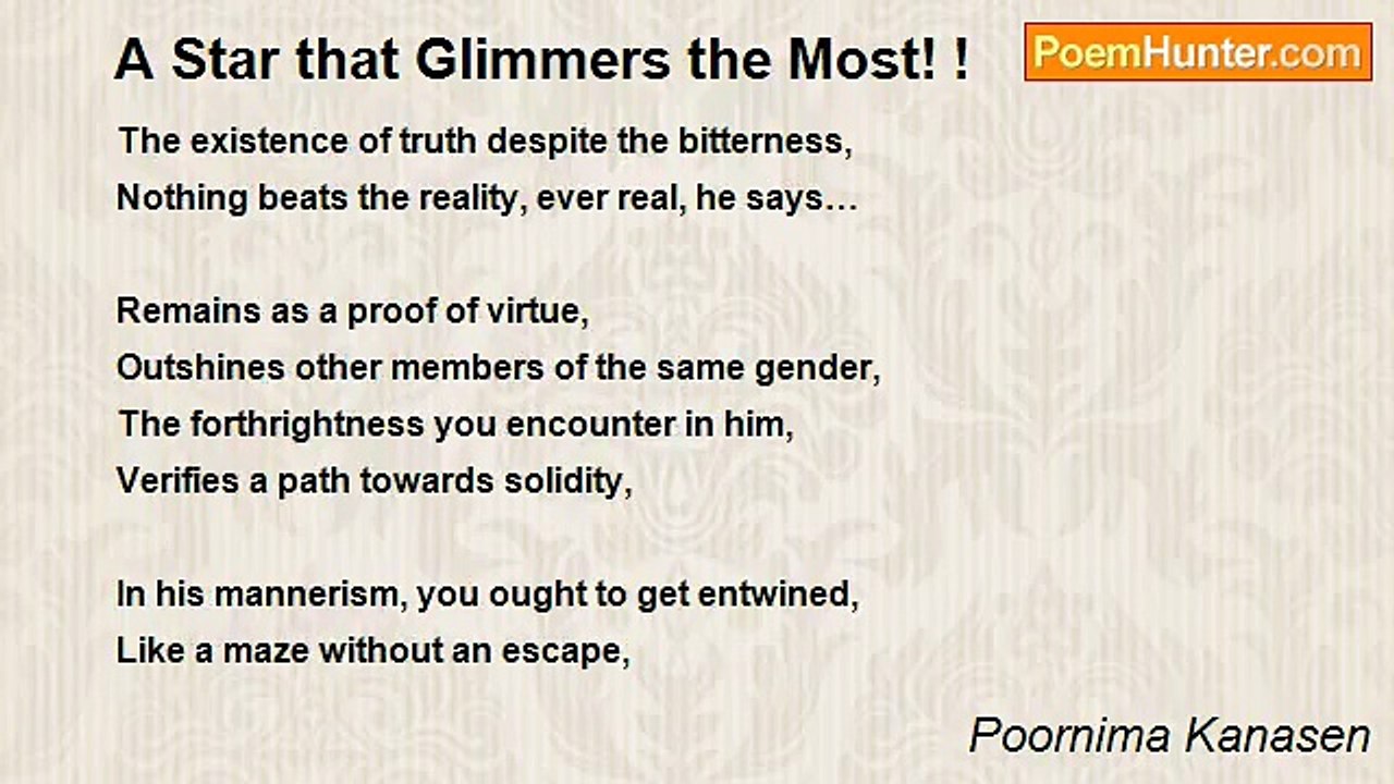 Poornima Kanasen - A Star that Glimmers the Most! !