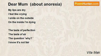 Vita Mak - Dear Mum  (about anorexia)