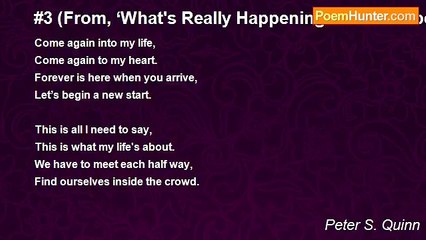 Peter S. Quinn - #3 (From, ‘What's Really Happening-In 54 Numbers’)