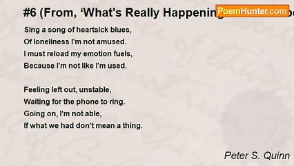Peter S. Quinn - #6 (From, ‘What's Really Happening-In 54 Numbers’)