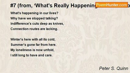 Peter S. Quinn - #7 (from, ‘What's Really Happening - In 54 numbers’)