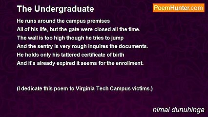 nimal dunuhinga - The Undergraduate