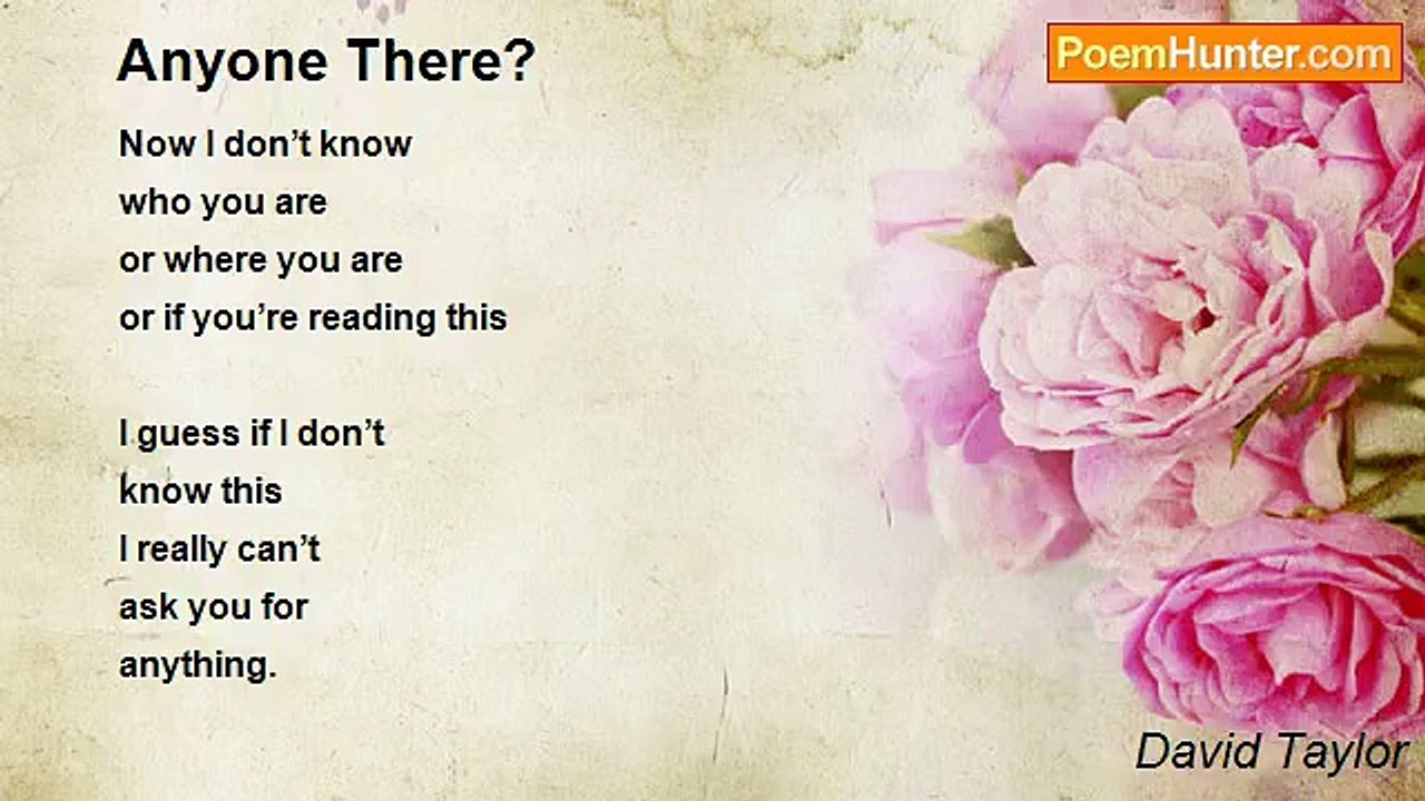 David Taylor - Anyone There?