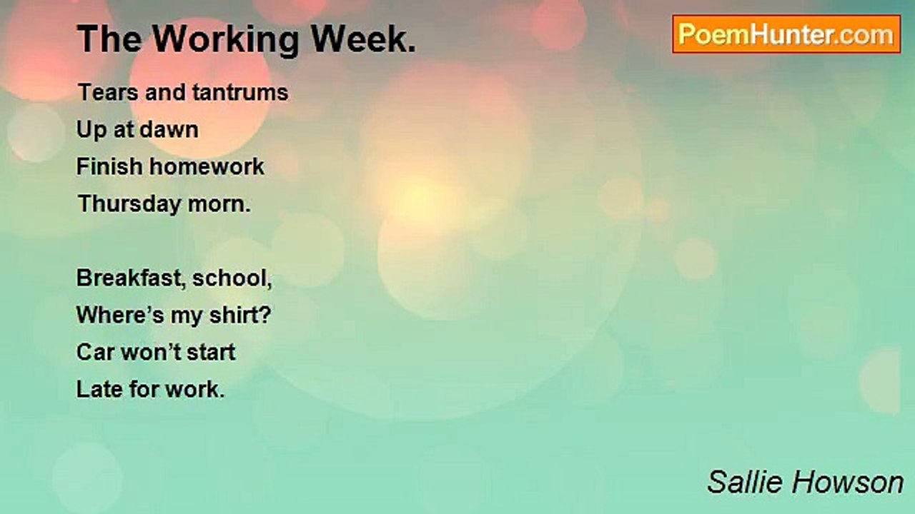 Sallie Howson - The Working Week.