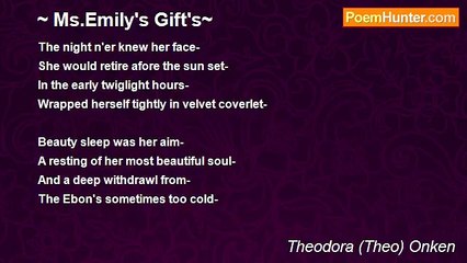 Theodora (Theo) Onken - ~ Ms.Emily's Gift's~