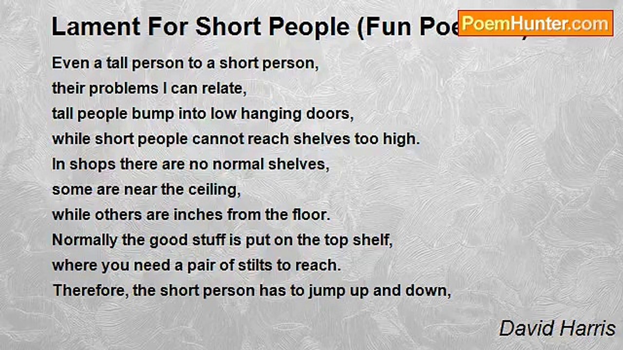 David Harris - Lament For Short People (Fun Poe...
