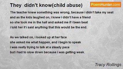 Tracy Rollings - They  didn't know(child abuse)