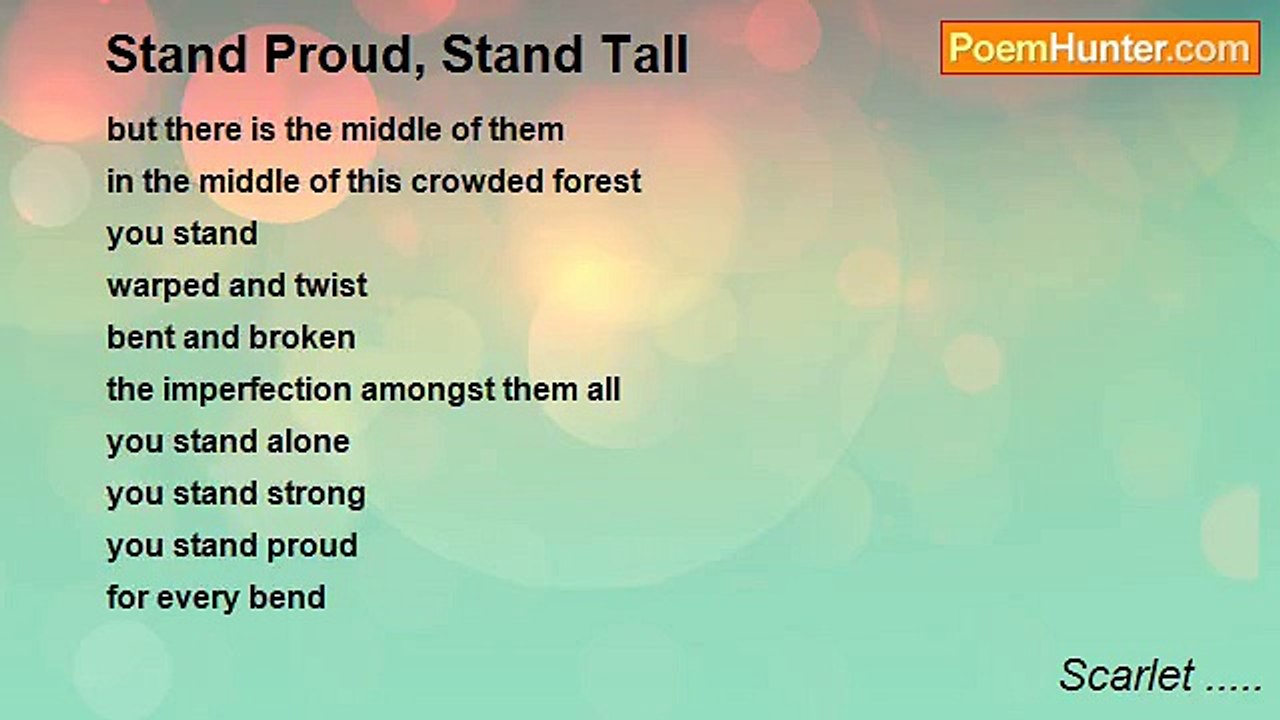 Scarlet ..... - Stand Proud, Stand Tall